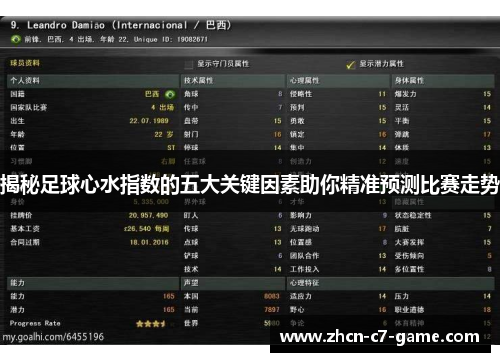 揭秘足球心水指数的五大关键因素助你精准预测比赛走势